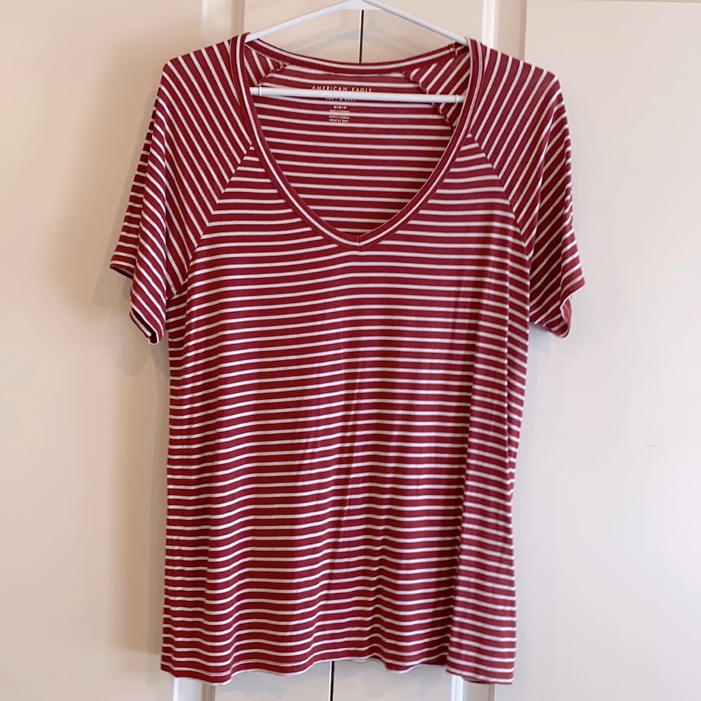 AE t-shirt - red/white stripes